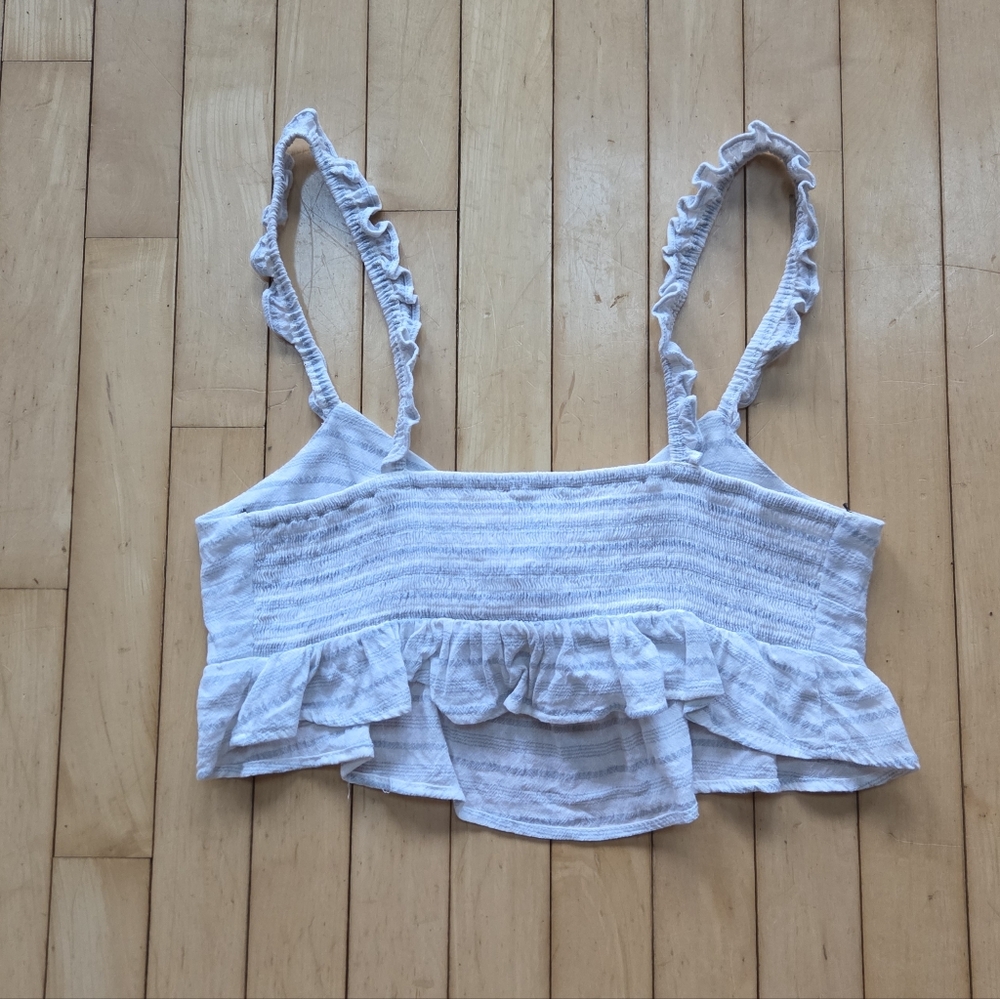 White Ruffled Women's Top - Picture 2 of 2